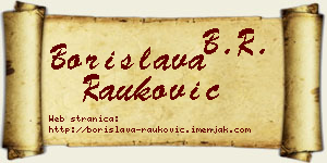 Borislava Rauković vizit kartica